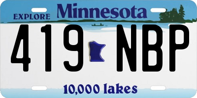 MN license plate 419NBP