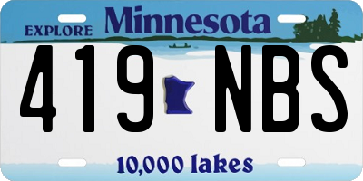 MN license plate 419NBS