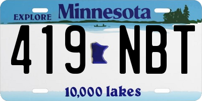 MN license plate 419NBT