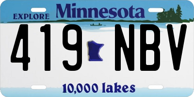 MN license plate 419NBV
