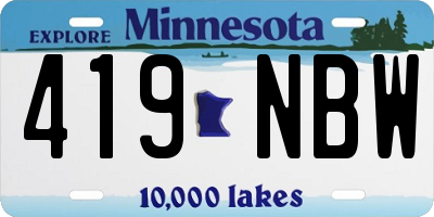 MN license plate 419NBW