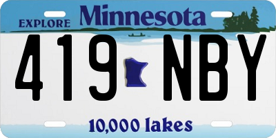 MN license plate 419NBY