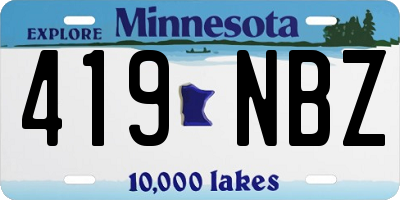MN license plate 419NBZ