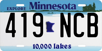 MN license plate 419NCB