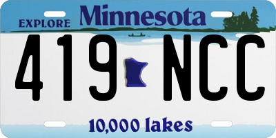 MN license plate 419NCC