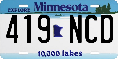 MN license plate 419NCD