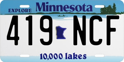 MN license plate 419NCF