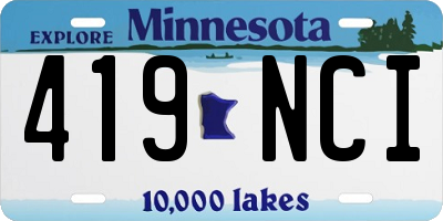 MN license plate 419NCI