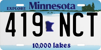 MN license plate 419NCT