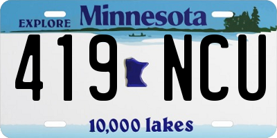 MN license plate 419NCU