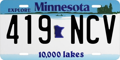 MN license plate 419NCV