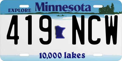 MN license plate 419NCW