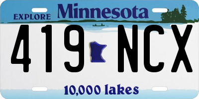 MN license plate 419NCX