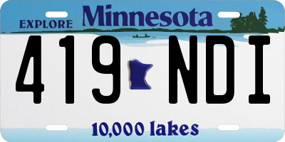 MN license plate 419NDI