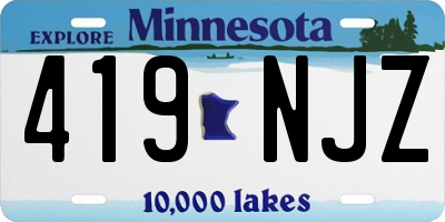 MN license plate 419NJZ
