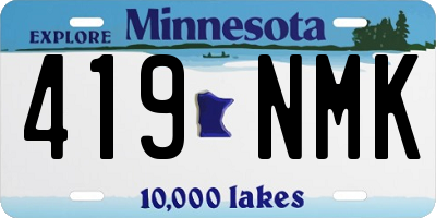 MN license plate 419NMK