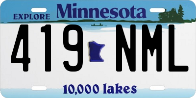 MN license plate 419NML