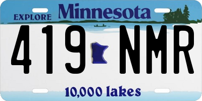 MN license plate 419NMR