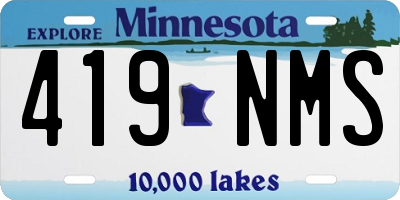 MN license plate 419NMS