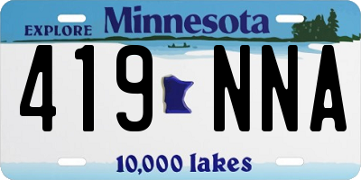 MN license plate 419NNA