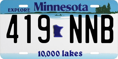 MN license plate 419NNB