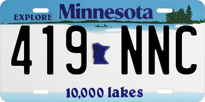 MN license plate 419NNC