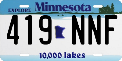 MN license plate 419NNF