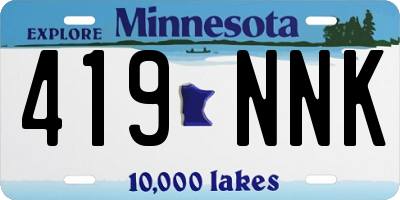 MN license plate 419NNK
