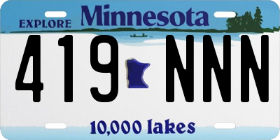MN license plate 419NNN
