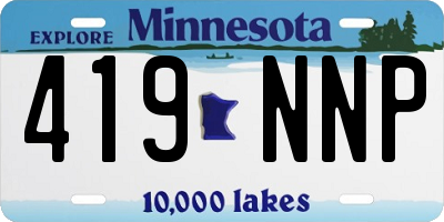 MN license plate 419NNP