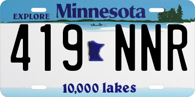 MN license plate 419NNR