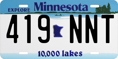 MN license plate 419NNT