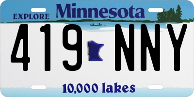 MN license plate 419NNY