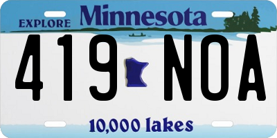 MN license plate 419NOA