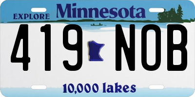 MN license plate 419NOB