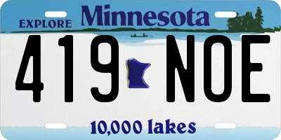 MN license plate 419NOE