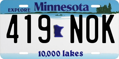 MN license plate 419NOK