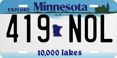MN license plate 419NOL