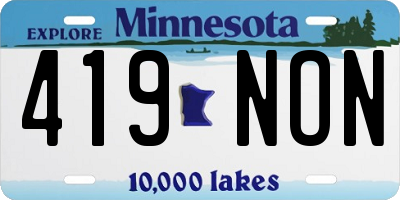 MN license plate 419NON