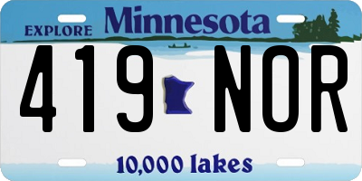 MN license plate 419NOR