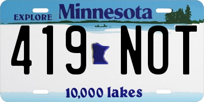 MN license plate 419NOT