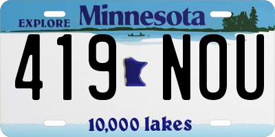 MN license plate 419NOU