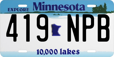 MN license plate 419NPB