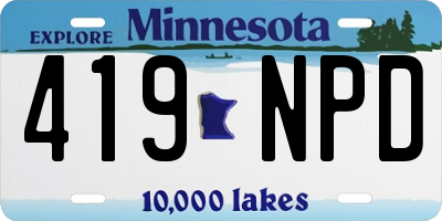 MN license plate 419NPD