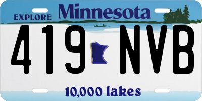 MN license plate 419NVB