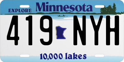 MN license plate 419NYH