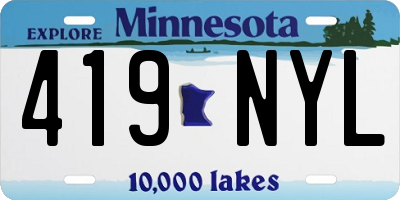 MN license plate 419NYL