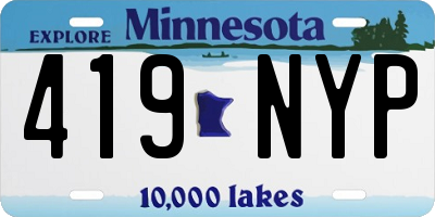 MN license plate 419NYP