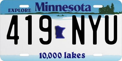 MN license plate 419NYU