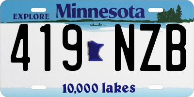MN license plate 419NZB